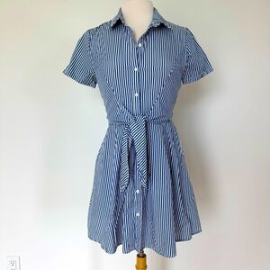Forever 21 shirt dress French style tied up modern Aline